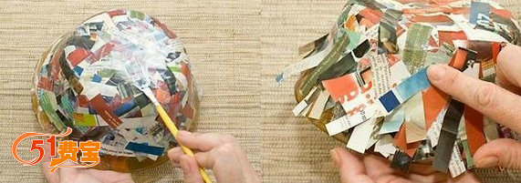 废杂志纸制作的鸟巢风格糖果碟